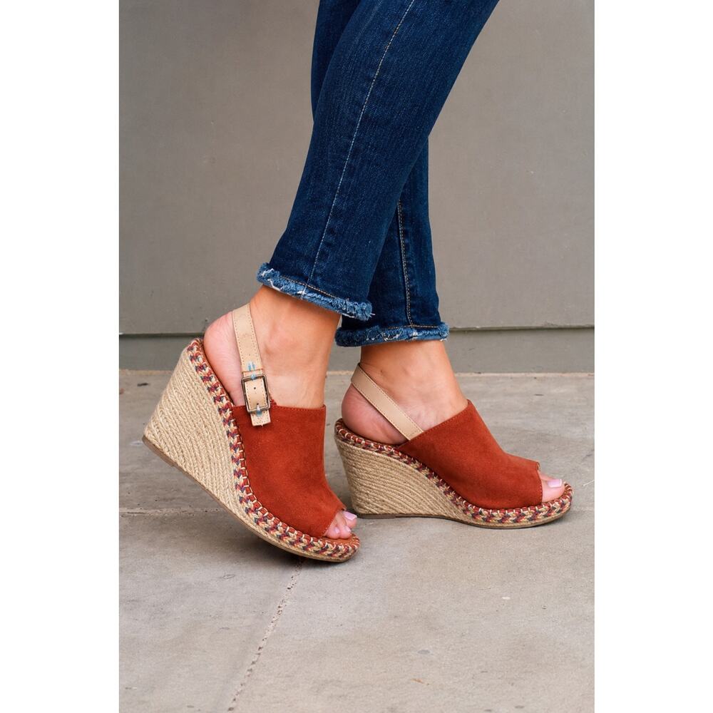 Toms Monica Wedge Sandals Size 9.5